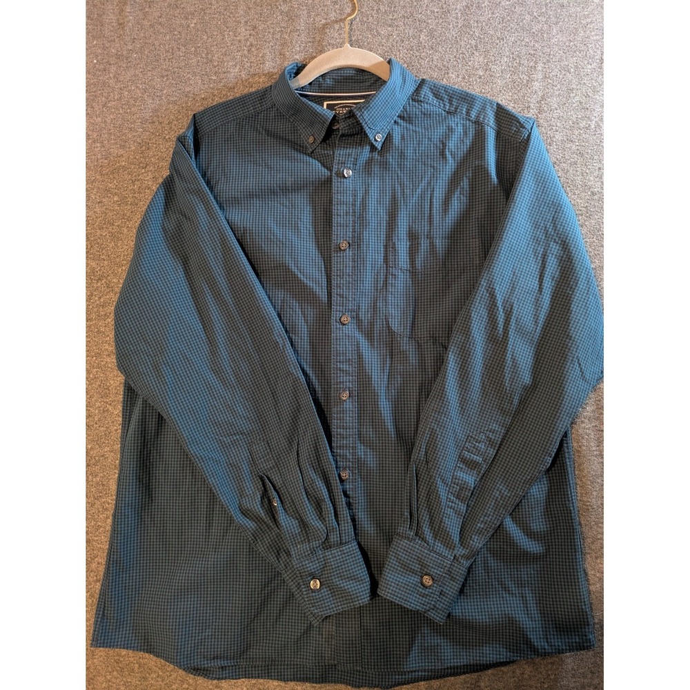 Charles Tyrwhitt Shirt Mens Size Lg Blue Check Classic Fit Non Iron Button Up